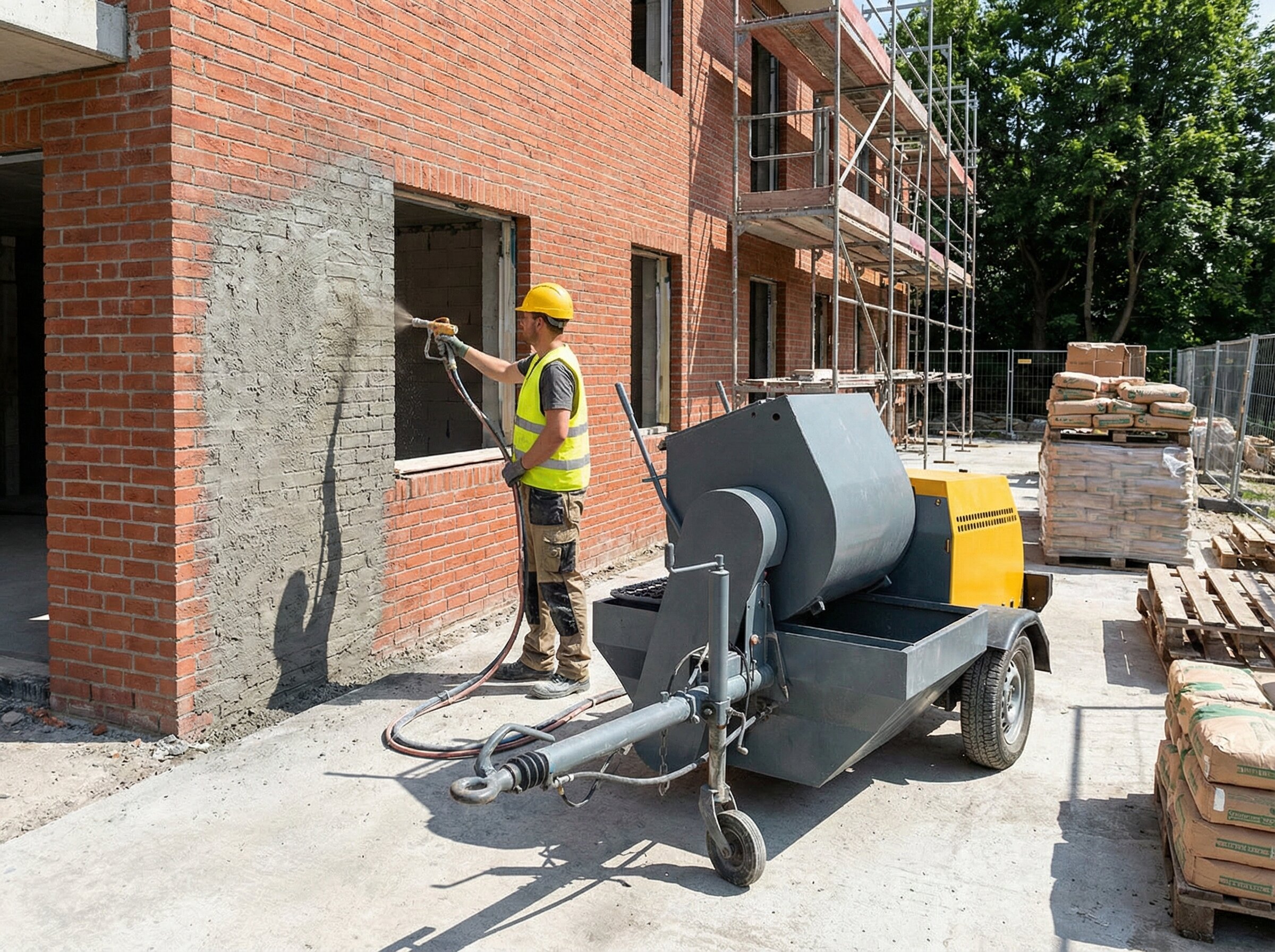 Tynkowanie agregatem - szybkie i precyzyjne nakładanie tynku maszynowego